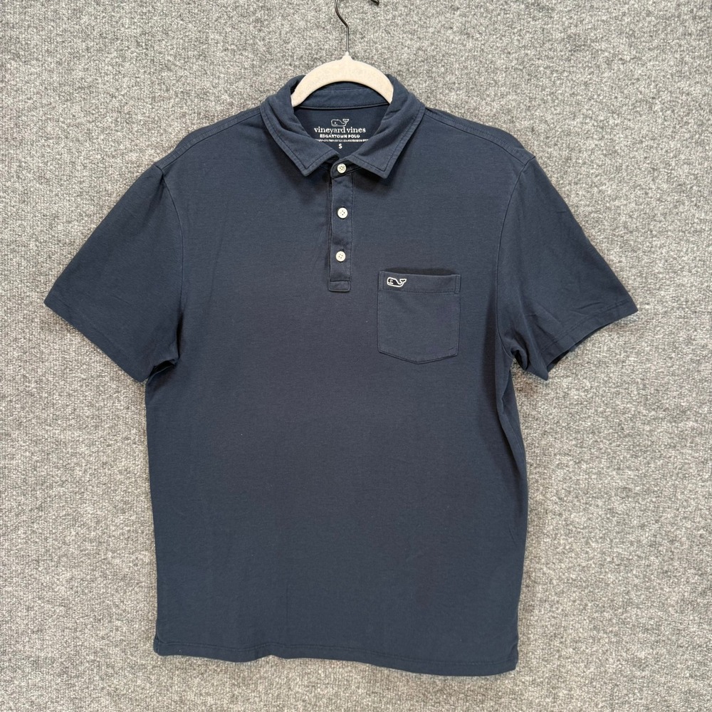 Vineyard Vines Edgartown Polo Shirt Mens Small Blue Pima Cotton Stretch Pocket